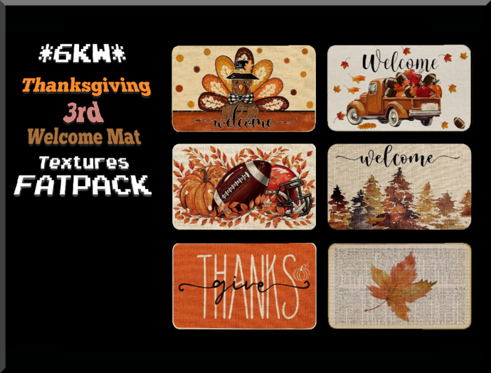 *6KW* FULL PERM Thanksgiving 3rd Welcome Mat Textures FATPACK
