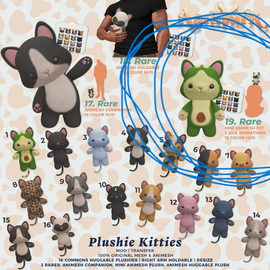 19. Aardvark : Plushie Kitties [REZ] RARE