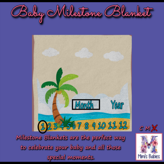{M}  Beach Baby Milestone Blanket