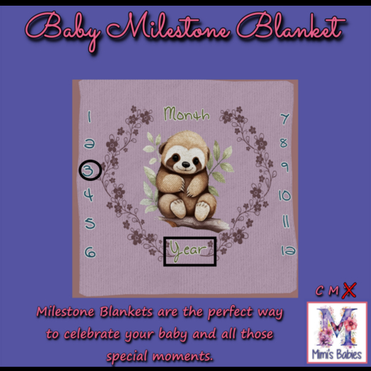 {M}  Just Slothing Around   Milestone Blanket