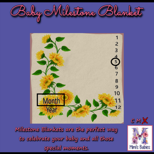 {M}Sunflower Milestone Blanket 