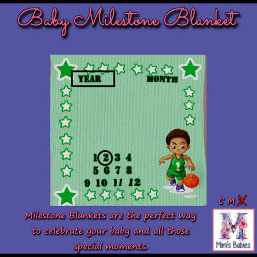 {M}Bball Boy  Milestone Blanket 