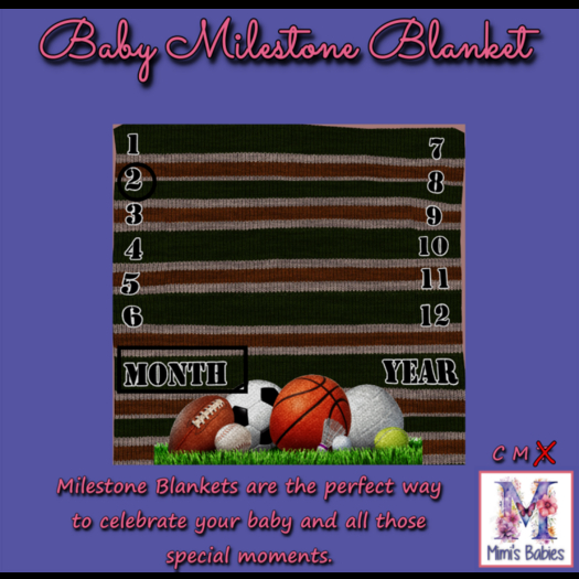 {M} Ballz Ballz and more Ballz  Milestone Blanket 