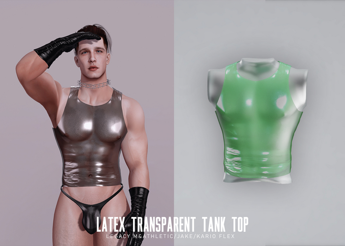 KLN SZN - Latex Transparent Tank Top Green