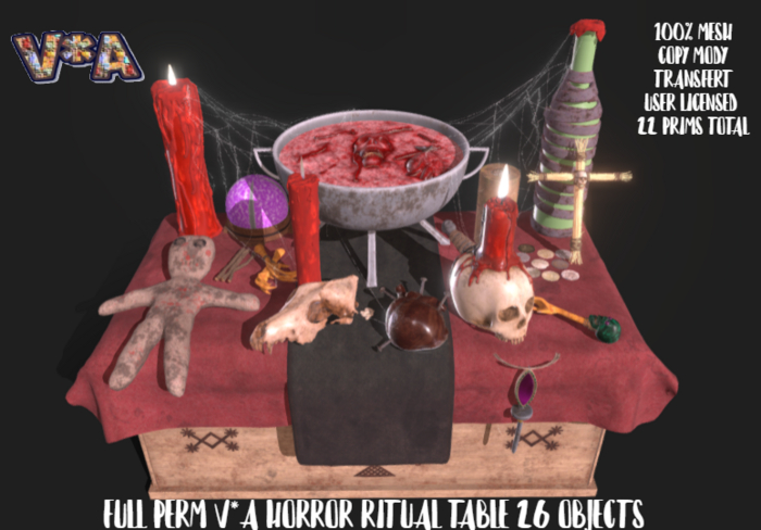 FULL PERM V*A HORROR RITUAL TABLE 26 OBJECTS