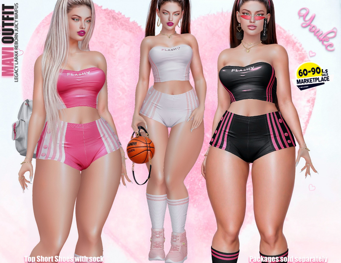 .:: Youke.::Mavi MegaPack Top & Short  ( 9 Collors )