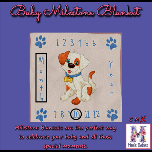 {M} Puppy Love Milestone Blanket 