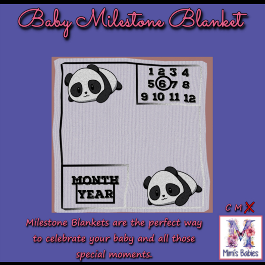 {M} Panda Xpress Milestone Blanket - ADD ME TO UNPACK