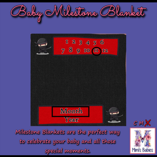 {M} Ninja Baby   Milestone Blanket 