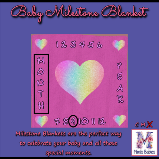 {M} My Heart G   Milestone Blanket 