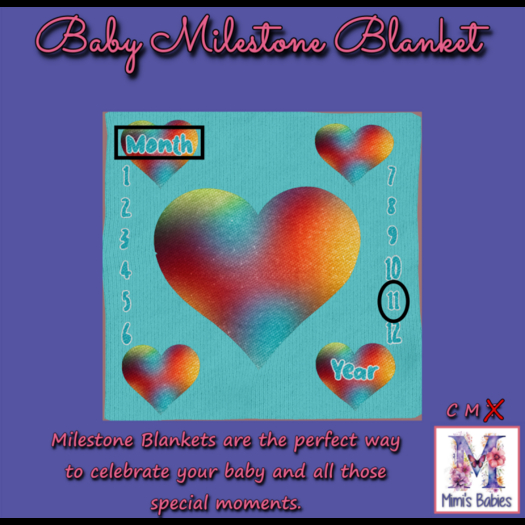 {M} My Heart B   Milestone Blanket 