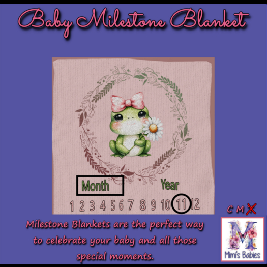 {M} Froggie Baby Milestone Blanket 