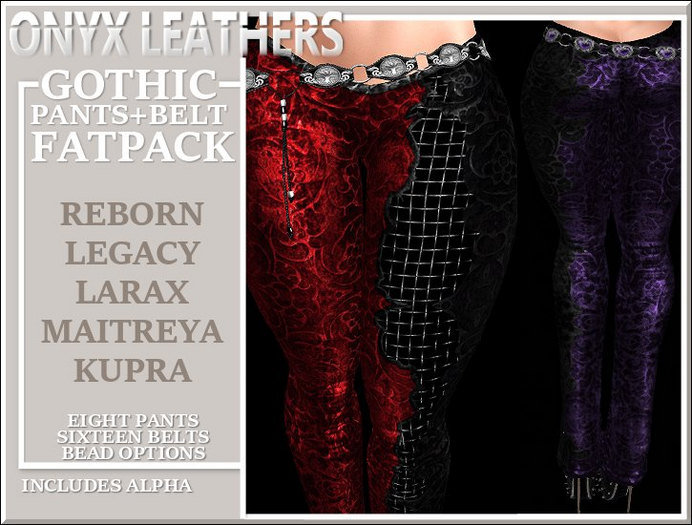 ONYX - GOTH PANTS with BELT FATPACK