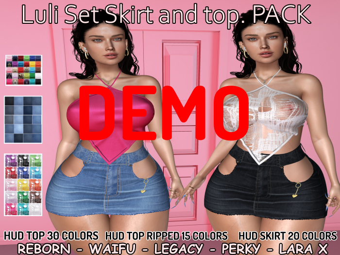 ROSE  Luli Set Skirt and top. PACK DEMO (Add Me)