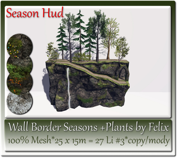 Wall Border Season Set +Plants c+m 25x15m=27 Li #3