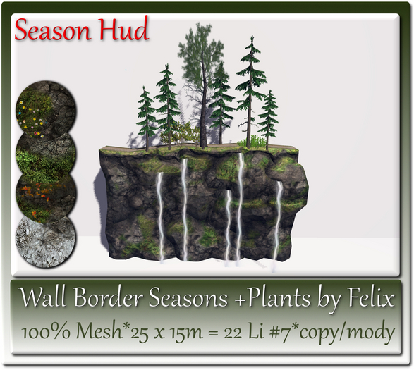 Wall Border Season Set +Plants c+m 25x15m=22 Li #7