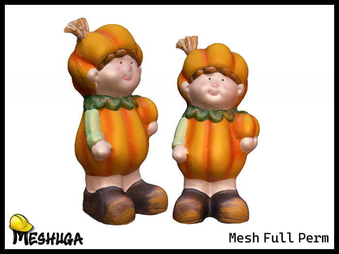 Meshuga - Halloween Pumpkin Girl Figurine FULL PERM MESH 