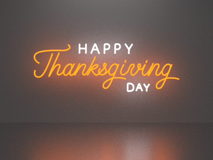 Happy Thanksgiving day neon sign Full Permission
