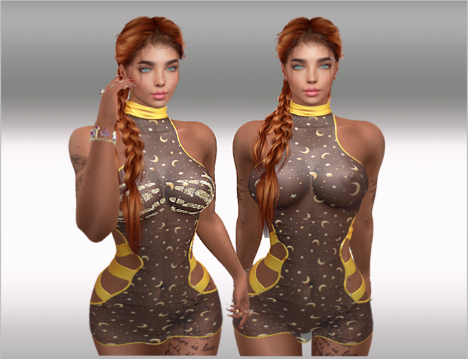 DEMO Tulle Mini-Dress,Side Stripes,Hands blink,LaraX,Legacy,Reborn
