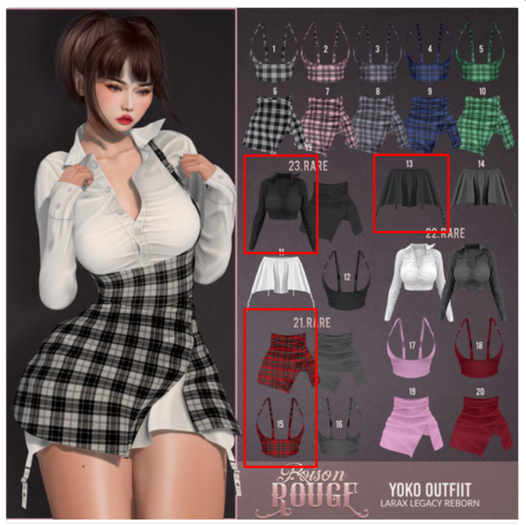 POISON ROUGE Yoko SET BLACK/RED RARE/ / Reborn