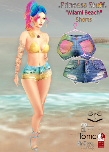 .Princess Stuff. [Miami Jeans Shorts] Rainbow
