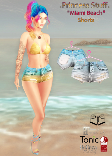 .Princess Stuff. [Miami Jeans Shorts] Light Denim