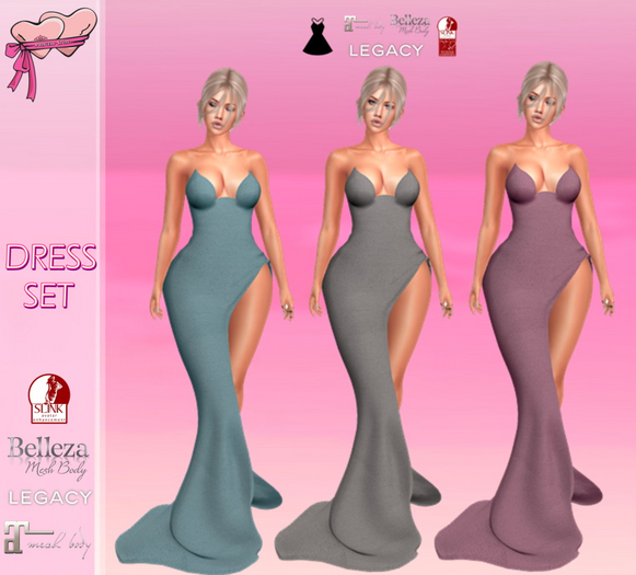 .Princess Stuff. [Highslit Gown] Pinestripes SET