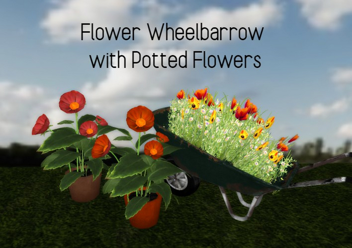 [AE] Garden Store- Flower  Wheelbarrow