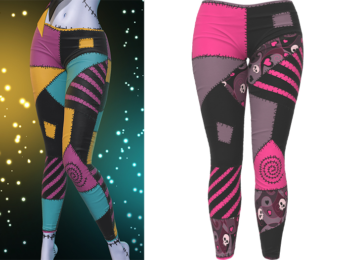 Kore Leggings [Patchwork Skull] - Maitreya Lara • LaraX • Petite • PetiteX • Legacy • Reborn Bottoms // PBR ONLY