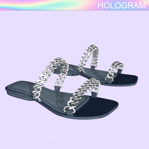 Navy Chain Sandals