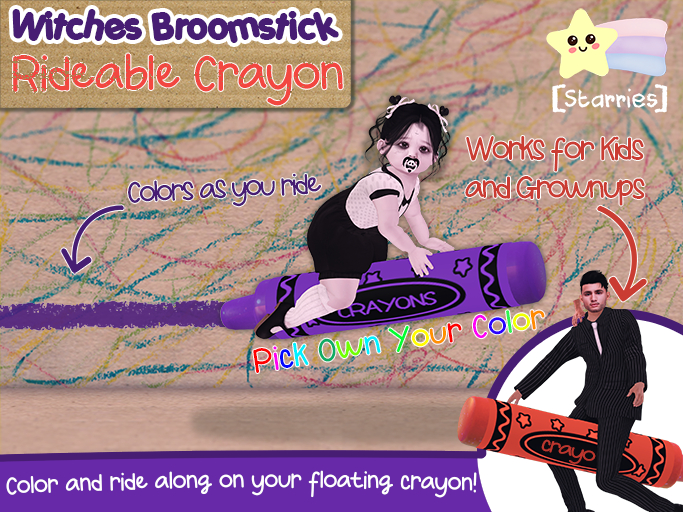[Starries] Rideable Crayon Witch Broom