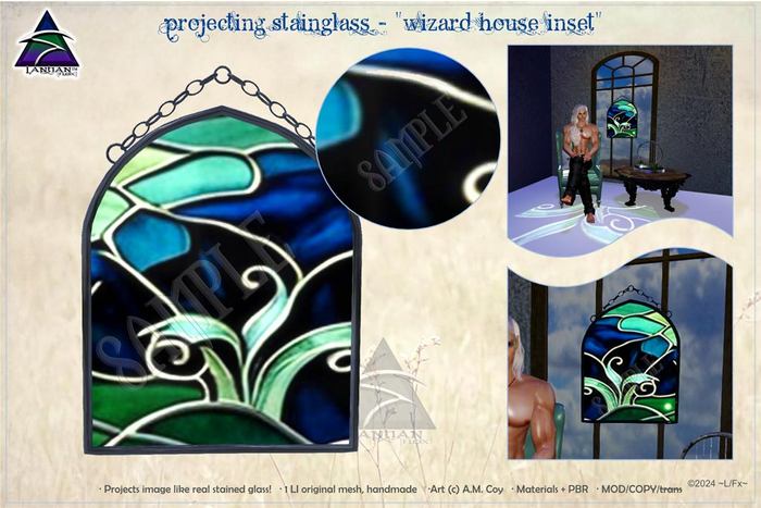 ~L/Fx~ Projecting StainGlass - "Wizard House Inset"