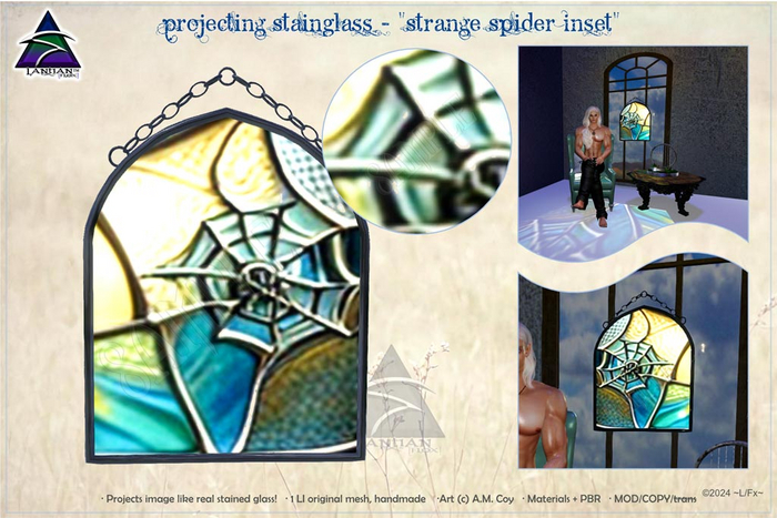 ~L/Fx~ Projecting StainGlass - "Strange Spider Inset"