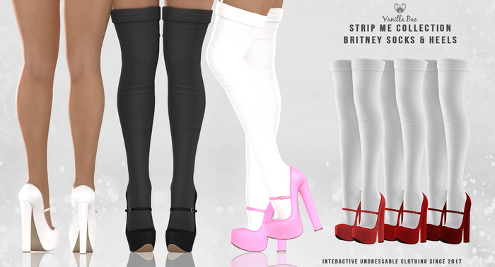 *Vanilla Bae* Britney Socks & Heels  - Red 3 Pack - Strip Me Interactive - Maitreya / Legacy / Ebody Reborn