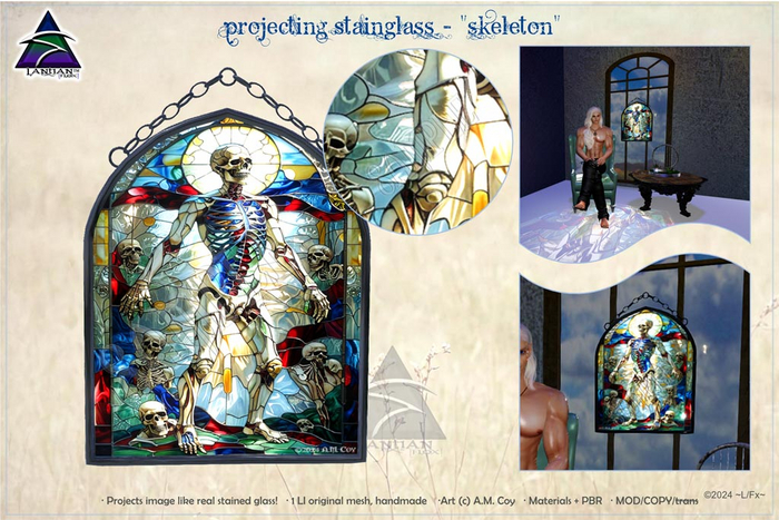 ~L/Fx~ Projecting StainGlass - "Skeleton"