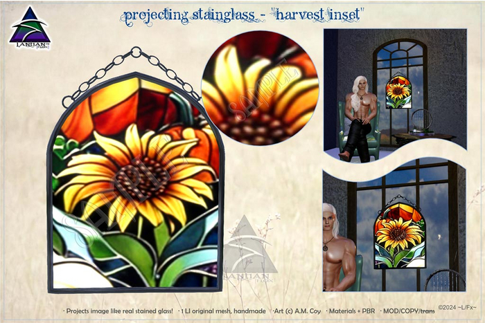 ~L/Fx~ Projecting StainGlass - "Harvest Inset"