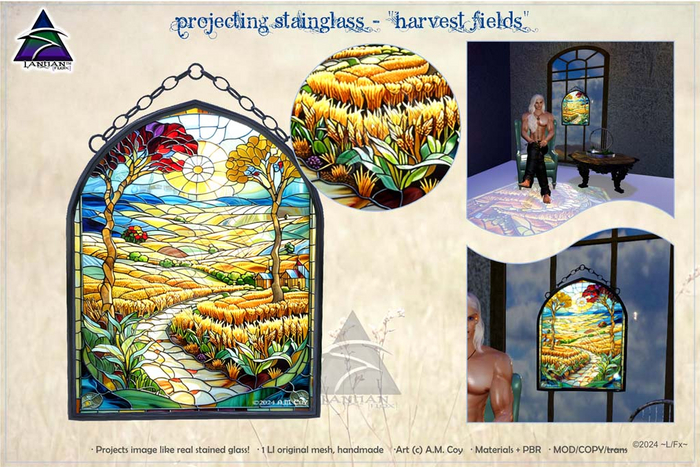 ~L/Fx~ Projecting StainGlass - "Harvest Fields"