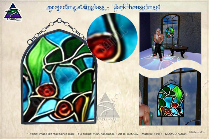 ~L/Fx~ Projecting StainGlass - "Dark House Inset"