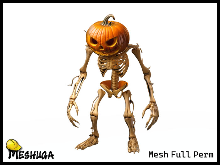 Meshuga Halloween Pumpkin Skeleton FULL PERM MESH 