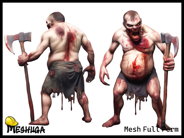 Meshuga Chubz Halloween Zombie Character FULL PERM MESH  