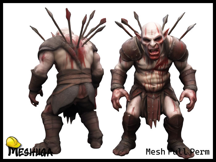 Meshuga Grubnuk Halloween Orc Character FULL PERM MESH  