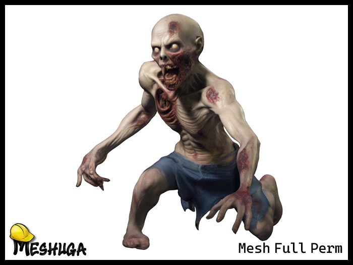 Meshuga Rotrunner Zombie Chasing Character FULL PERM MESH  