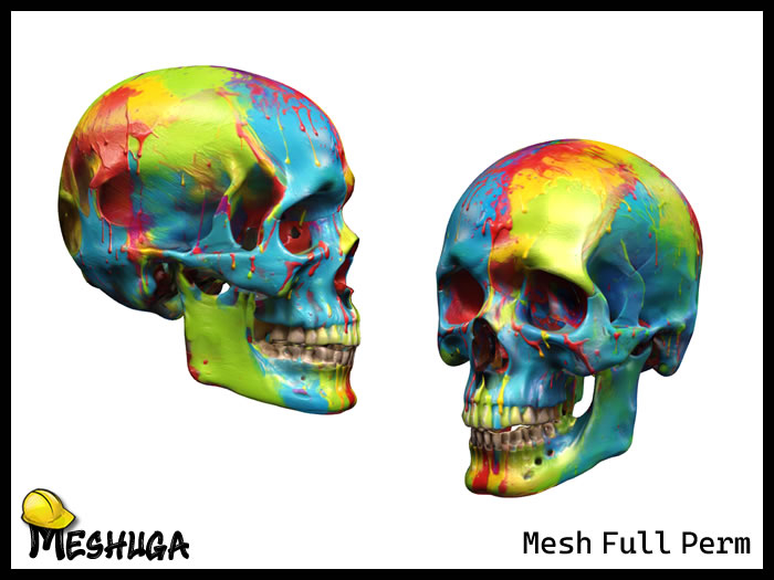 Meshuga Halloween Painted Skull FULL PERM MESH 