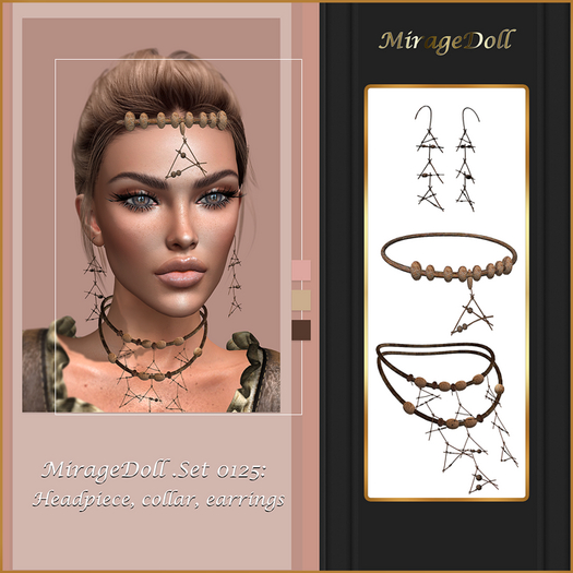 MirageDoll .Set 0125: Headpiece, collar, earrings