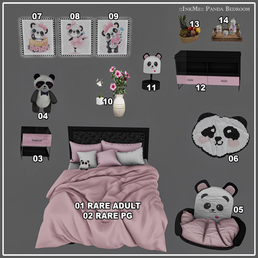 ::InkMe:: Panda Bedroom - Full Set