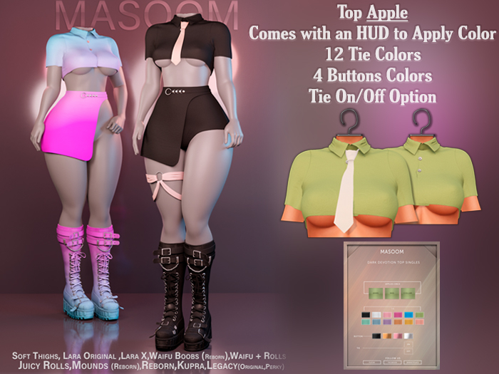 [[ Masoom ]] Dark Devotion Top - Apple