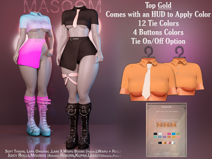 [[ Masoom ]] Dark Devotion Top - Gold