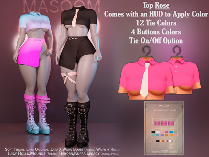 [[ Masoom ]] Dark Devotion Top - Rose