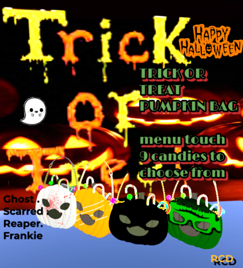 TRICK OR TREAT BAG CANDY GIVER SCARRED PUMPKIN