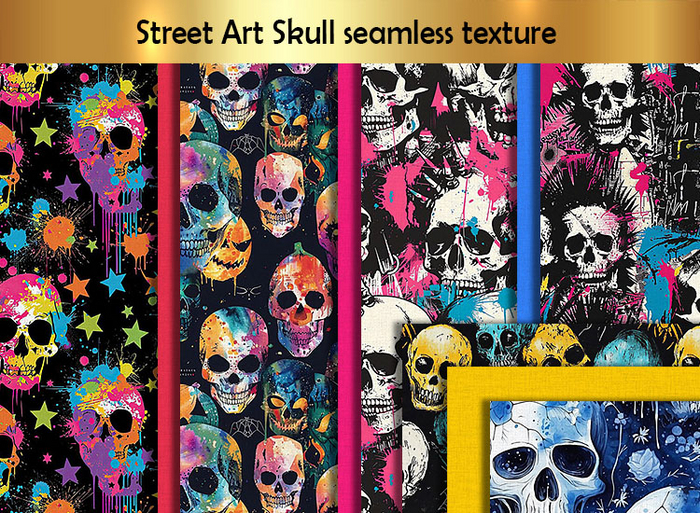 Street Art Skull seamless texture